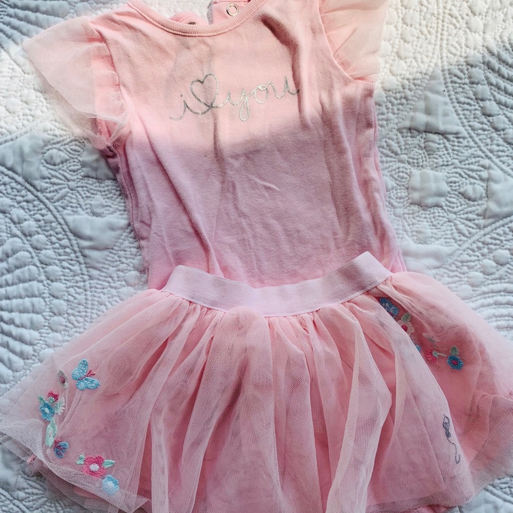 Carters 6M pink onesie and skirt.